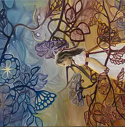 Aleksander Stolicki, OLEŃKA W MAGICZNYM OGRODZIE, Obraz olejny - płótno, 80 x 130