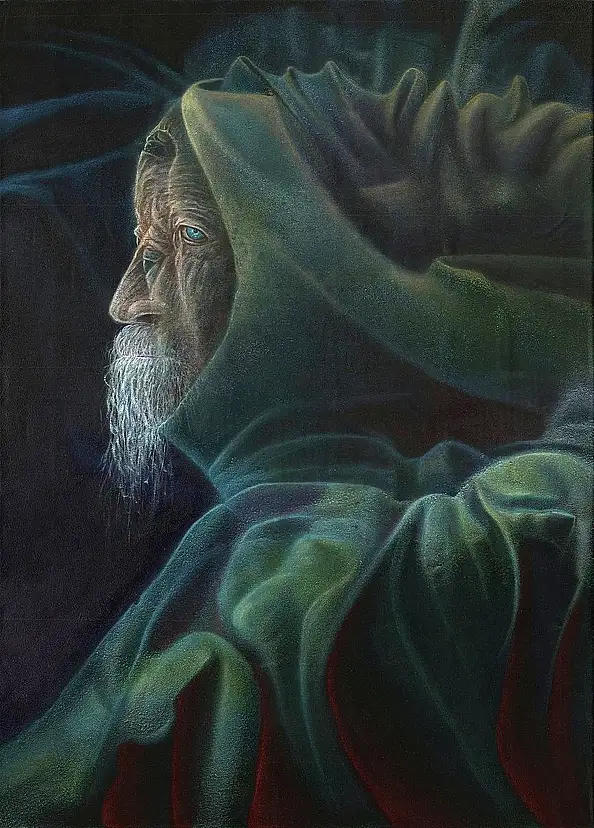 Krzysztof Polaczenko, Volti del tempo, Dipinto acrilico - tela, 50 x 70