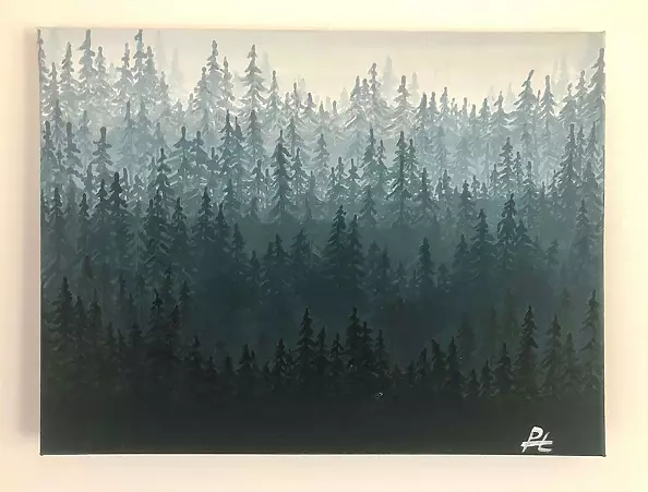 Tatsiana Liseyenka - Obraz "Blue Forest"