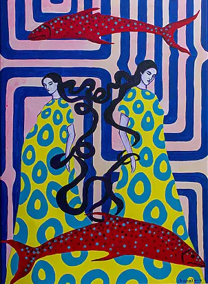 Oksana Chumakova, Obraz „Czekając na cud”, Obraz akrylowy - płótno, 50 x 70