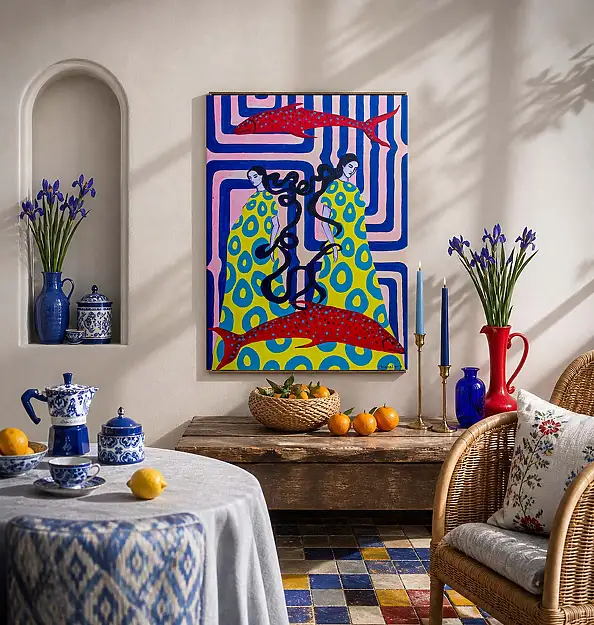 Oksana Chumakova, Obraz „Czekając na cud”, Obraz akrylowy - płótno, 50 x 70