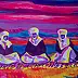 Oksana Chumakova, Das Gemälde „Weit in der Steppe“., Acrylgemälde - Leinwand, 100 x 50