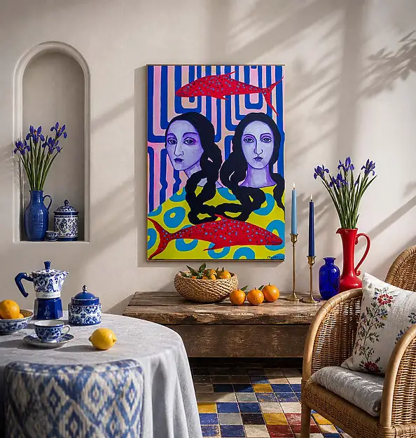 Oksana Chumakova, Le tableau « Une âme pour deux »,, Peinture acrylique - toile, 50 x 70