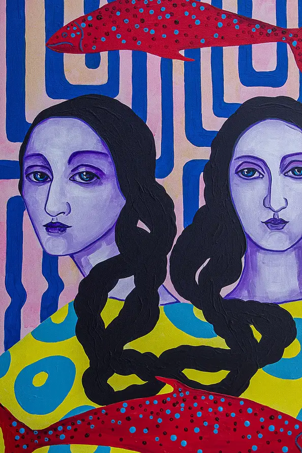 Oksana Chumakova, Le tableau « Une âme pour deux »,, Peinture acrylique - toile, 50 x 70