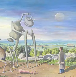 Jarosław Jaśnikowski, Spotkanie.Dzień buon Dio Jaśnikowski, Quadro a olio - cartone/cartoncino, 100 x 70