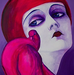 Oksana Chumakova - Obraz Różowy gołąb