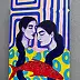 Oksana Chumakova, Das Gemälde „Fisch für zwei“, Acrylgemälde - Leinwand, 50 x 70