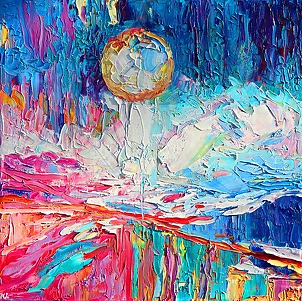 Magdalena Walulik - Abstract painting with sun 171