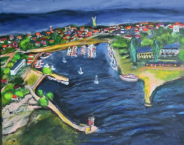 Krystyna Mościszko - Acrylic painting "Jastarnia"