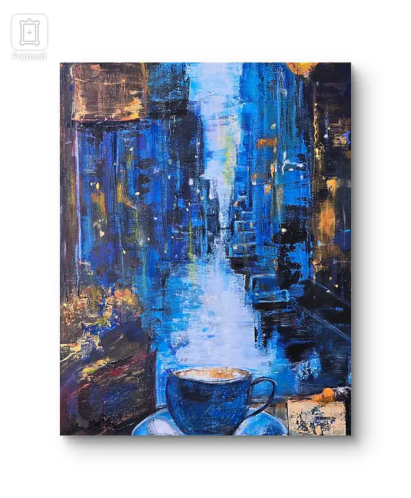 Ewa Mościszko - Obraz akrylowy na płótnie,  40x50x2,  New York caffee 