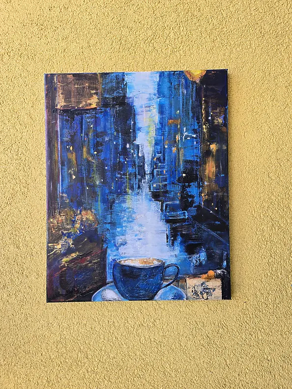 Ewa Mościszko - Obraz akrylowy na płótnie,  40x50x2,  New York caffee 