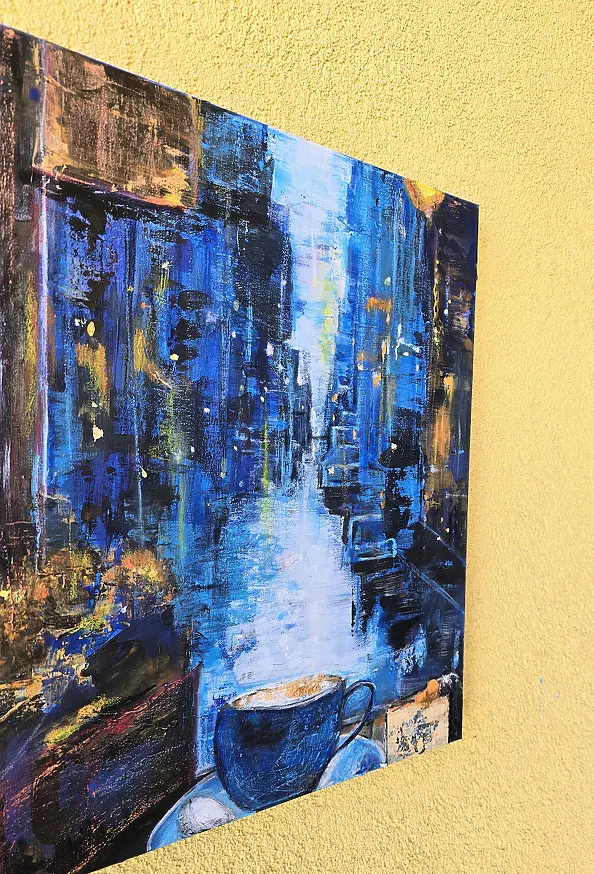 Ewa Mościszko - Obraz akrylowy na płótnie,  40x50x2,  New York caffee 