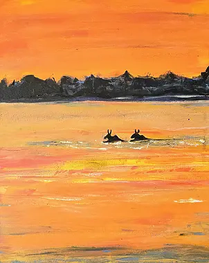 Ewa Mościszko - Acrylic painting on canvas, 40x50x2, titled Crossing