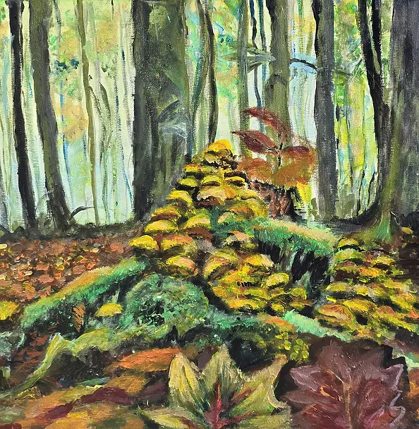Krystyna Mościszko - Acrylic painting on canvas, 50x50x1cm, Podlasie