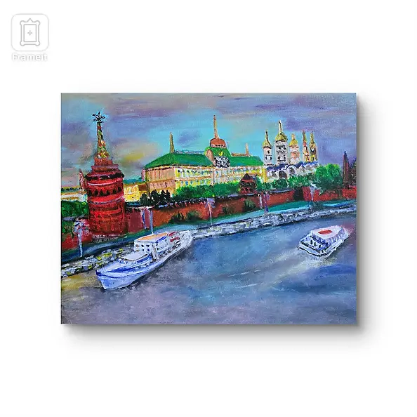 Krystyna Mościszko - Obraz akrylowy na płótnie,  Kreml, 40x50x2 cm