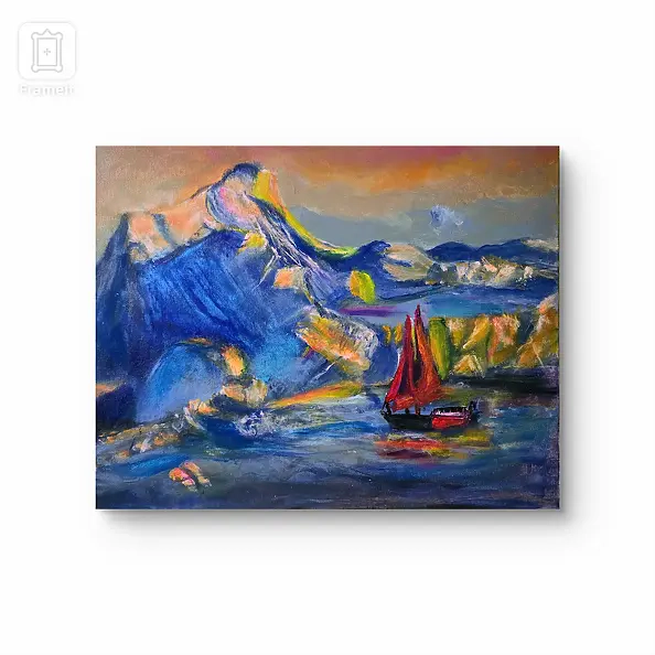 Krystyna Mościszko - Acrylic painting titled Greenland,