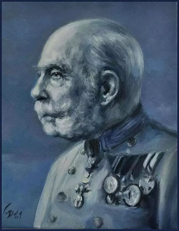Damian Gierlach - Oil painting Emperor Franz Joseph I Portrait of Gierlach