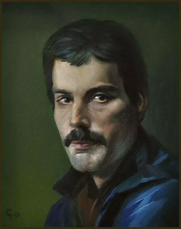 Damian Gierlach - Oil painting FREDDIE MERCURY Portrait 24x30 GIERLACH