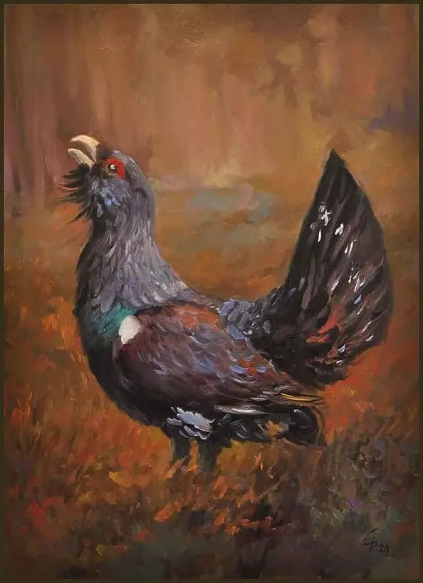 Damian Gierlach - Oil painting Głuszec Autumn 33x46 GIERLACH