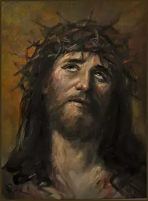   - Oil painting Jesus Christ Portrait 30x40cm GIERLACH