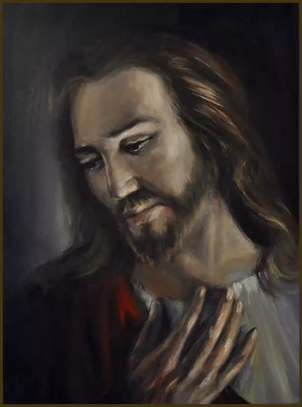 Damian Gierlach - Obraz olejny JEZUS CHRYSTUS Portret 30x40cm GIERLACH