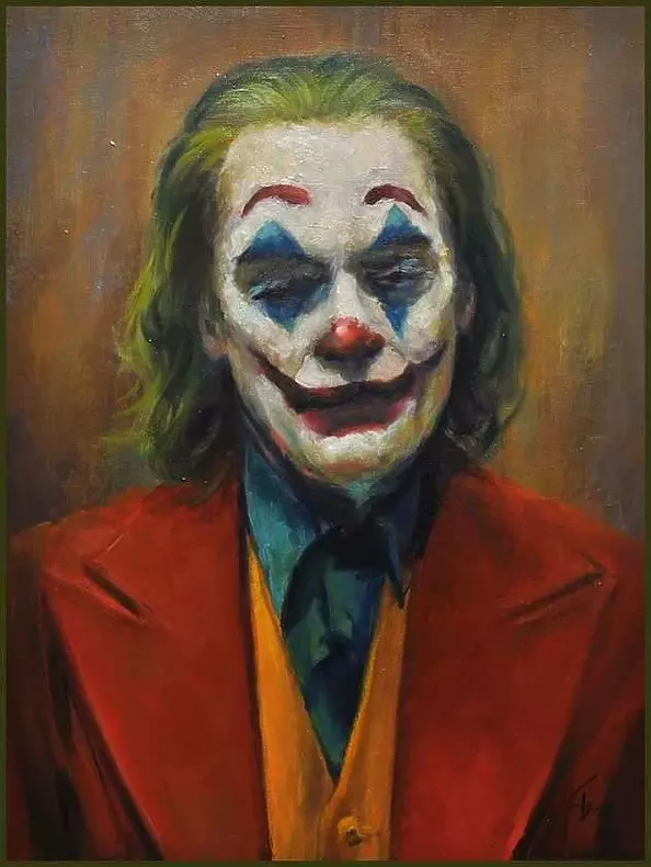 Damian Gierlach - Oil painting Joker 30x40 Portrait of GIERLACH
