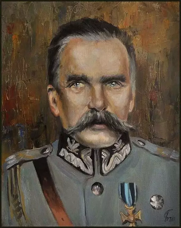 Damian Gierlach - Oil painting Józef Piłsudski 24x30 Portrait of GIERLACH