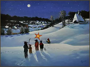 Damian Gierlach - Oil painting KOLĘTHICA, winter landscape GIERLACH