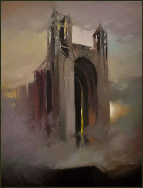 Damian Gierlach - Obraz olejny Katedra 599 surrealizm  GIERLACH