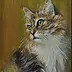 Damian Gierlach - Oil painting Norwegian Cat 24x30 GIERLACH