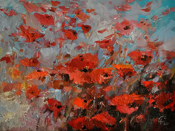 Damian Gierlach - Oil painting MAKI IMPRESJA 30x40 GIERLACH