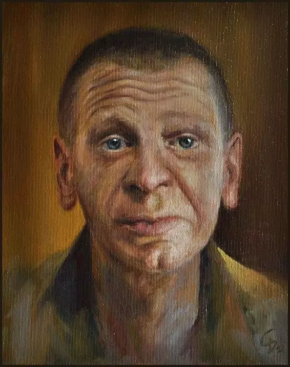 Damian Gierlach - Obraz olejny Major Suchodolski 24x30 Portret Gierlach