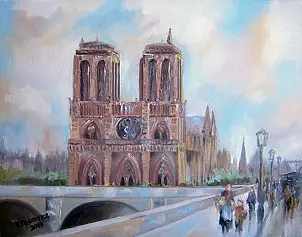Krzysztof Kłosowicz - Obraz olejny "Notre Dame"
