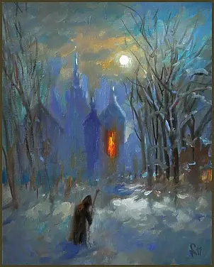 Damian Gierlach - PILGRIM oil painting on canvas GIERLACH