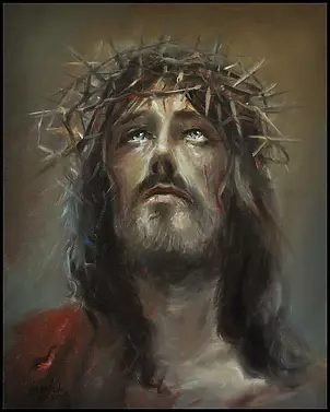 Damian Gierlach - Obraz olejny PORTRET JEZUS CHRYSTUS BÓG Unikat mal. Damian Gierlach