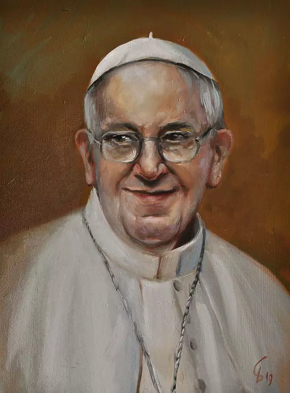 Damian Gierlach - Oil painting Pope Francis 30x40 GIERLACH