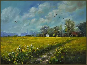 Damian Gierlach - Oil painting Landscape PODKARPACKIE SUMMER Gerlach