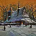 Damian Gierlach - Peinture à l'huile Paysage d'hiver polonais sur roraty 30x40cm Gierlach