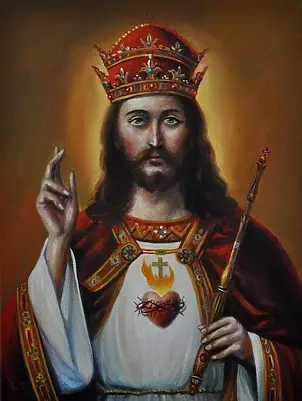 Damian Gierlach - Oil painting Portrait of JESUS ​​CHRIST THE KING 30x40cm Damian Gerlach
