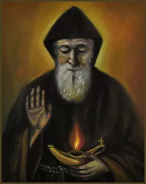 Damian Gierlach - Obraz olejny Portret ŚWIĘTY CHARBEL 24x30cm DGIERLACH