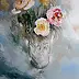 Krzysztof Kłosowicz - Oil painting "Roses in a crystal goblet"