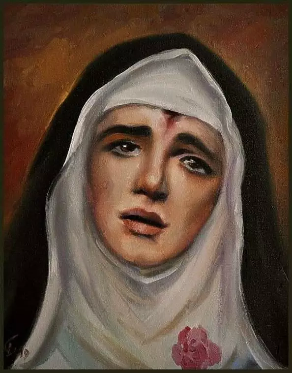 Damian Gierlach - Oil painting SAINT RITA Portrait 24x30 GIERLACH
