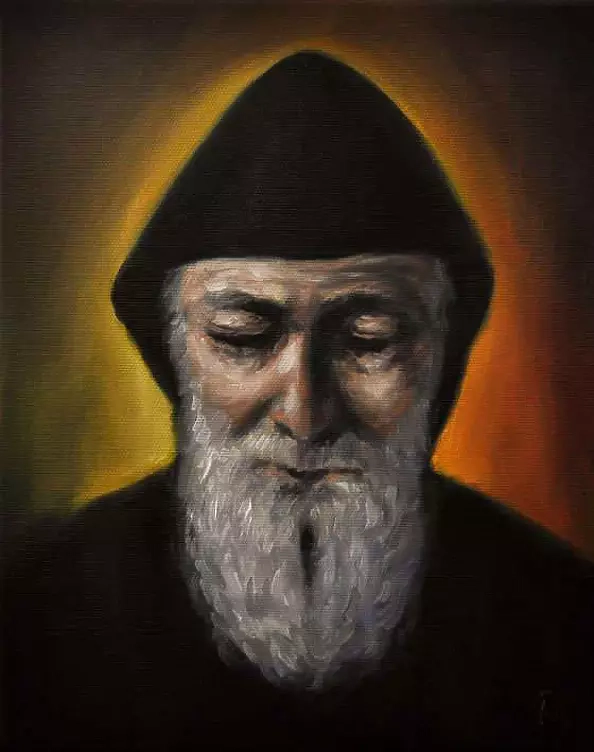 Damian Gierlach - Oil painting SAINT CHARBEL 24x30 GIERLACH