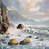 Krzysztof Kłosowicz - "Rocky shore" peinture à l'huile