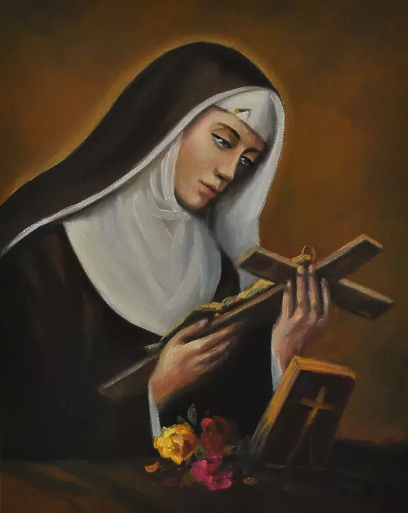 Damian Gierlach - Oil painting Saint Rita. Portrait of GIERLACH