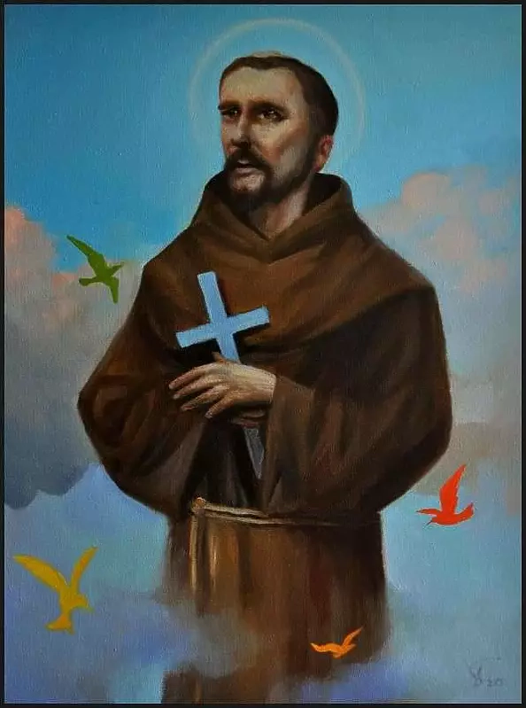 Damian Gierlach - Obra zolejny Święty Franciszek 30x40 Portrait of GIERLACH