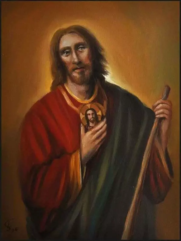 Damian Gierlach - Oil painting Święty Juda Tadeusz 30x40 Portrait of GIERLACH