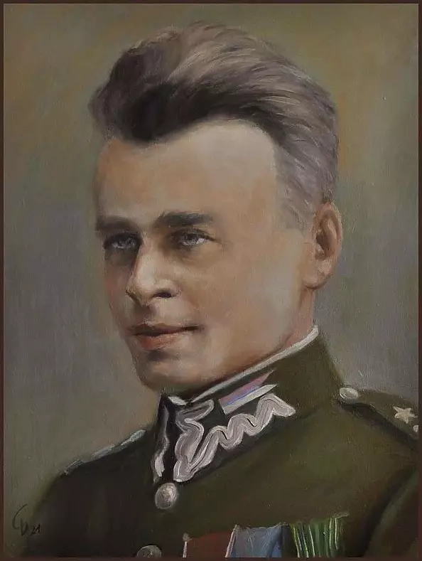 Damian Gierlach - Obraz olejny Witold Pilecki Portret 30x40 Gierlach