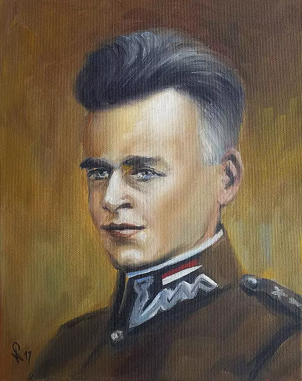 Damian Gierlach - Oil painting Portrait of Witold Pilecki GIERLACH