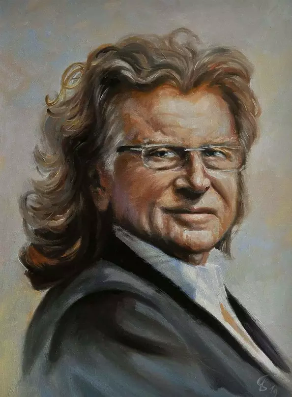 Damian Gierlach - Oil painting ZBIGNIEW WODECKI 30x40 Portrait of GIERLACH
